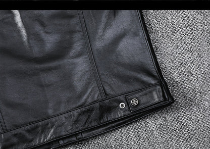 Biker Leather Vest Men Slim Fit Motorcycle Vest