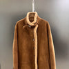 Women Suede Merino Shearling Fur Coat Motorcycle Jacket