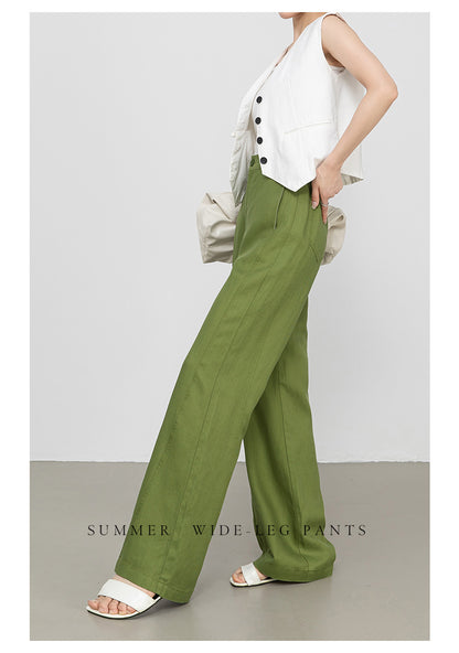 Wide leg linen pants with natural summer drape