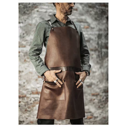 Genuine Leather Chef Apron Waterproof