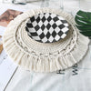 Handmade Boho Round Macrame Cotton Placemat with Tassels