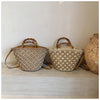Woven Beach Summer Tote Bag with Bamboo Handles