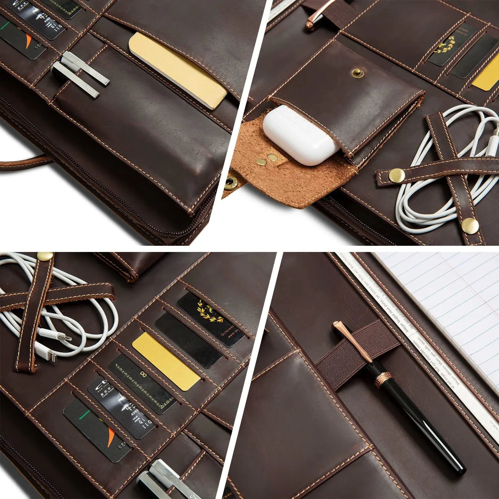 Crazy Horse Leather Laptop & Document Case