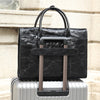 Leather Business Briefcase for Men with Trolley Sleeve