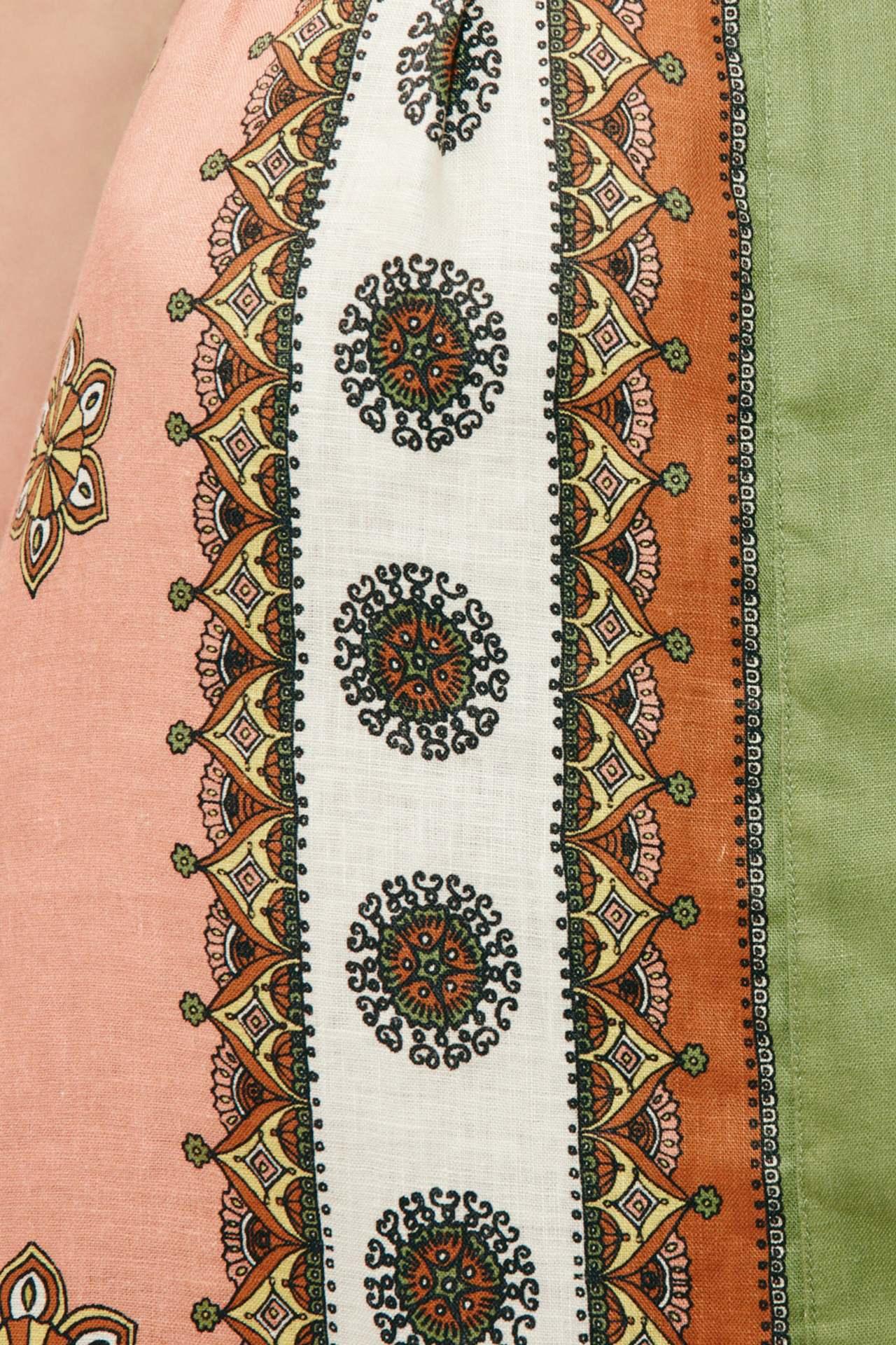 Boho printed summer maxi shirt dress