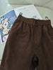 Women Suede Harem Pants High Rise Sheepskin Trousers