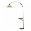 Minimalist Curved Floor Lamp with Pleated Shade