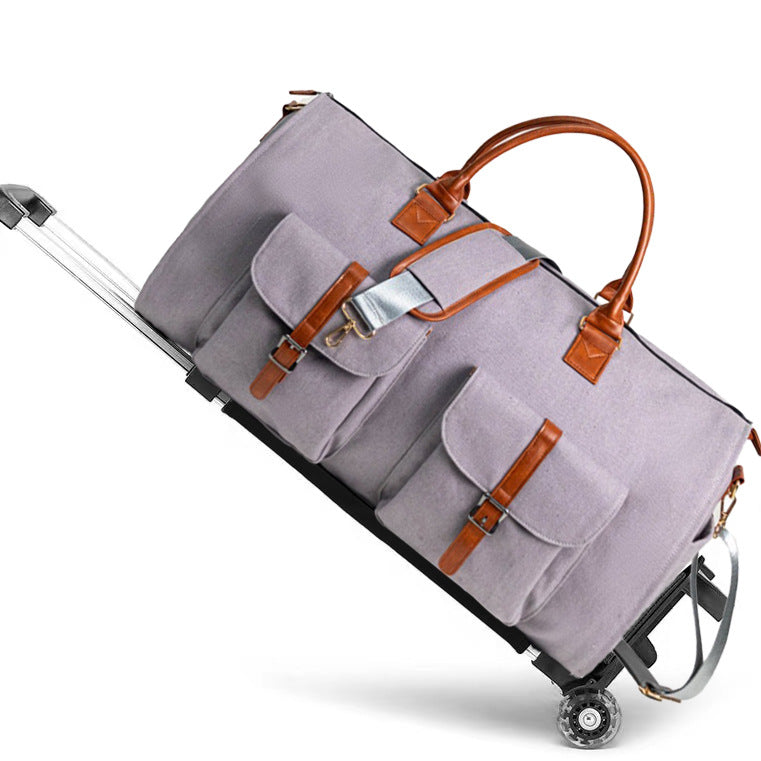 Garment Bag with Wheels for Convertible Suit Travel Storage