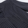 Women Navy Blue Pinstripe Blazer Skirt Set Two-Piece Outfit
