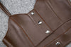 Leather Camisole Vest Cropped Corset Top with Snap Belt