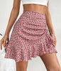 Ruched Ruffle Mini Skirt Summers