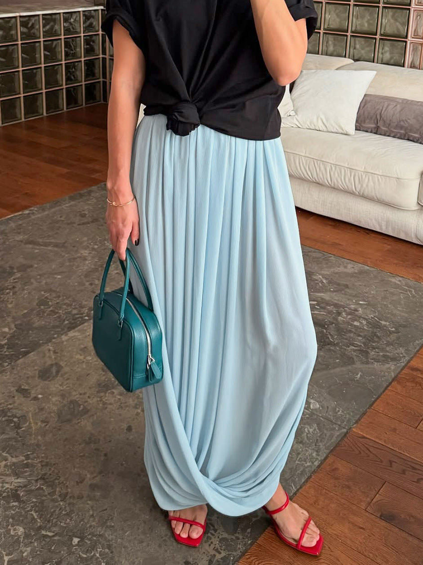 Women Chiffon Drape Long Skirt Summer Beach