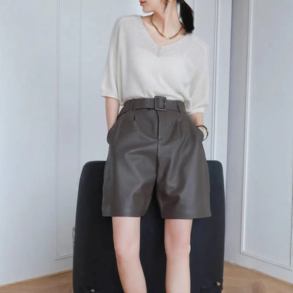 Classic Women's Leather Shorts