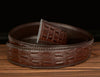 Men’s Leather Belt with Intertwined Crocodile Buckle