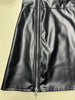 PU Leather Petite High Waist Zip Skirt