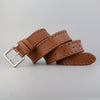 Women’s Braided Leather Belt Genuine Cowhide Silver Buckle