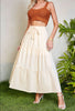 long pleated skirt Ruffle Hem Knot