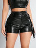 faux leather shorts for women with fringe