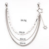 Women’s Layered Silver Pants Chain with Star Charms