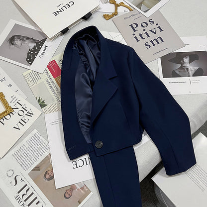 Short women blazer cropped suit jacket petite fit