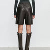 Women’s Genuine Leather Shorts With Elastic Waist