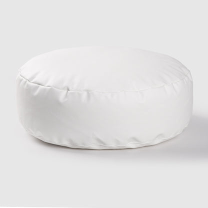Faux Leather Pouf Ottoman Cover with Carry Handle