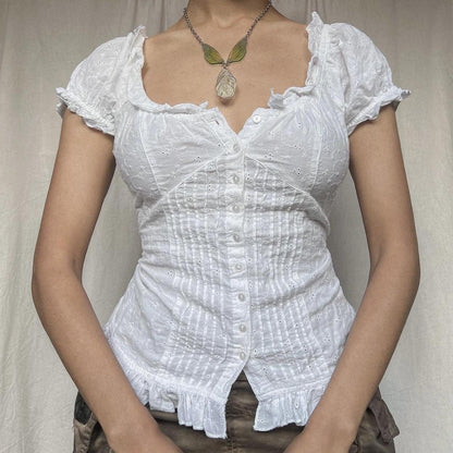 Frill Trim Camisole Tops With Lace