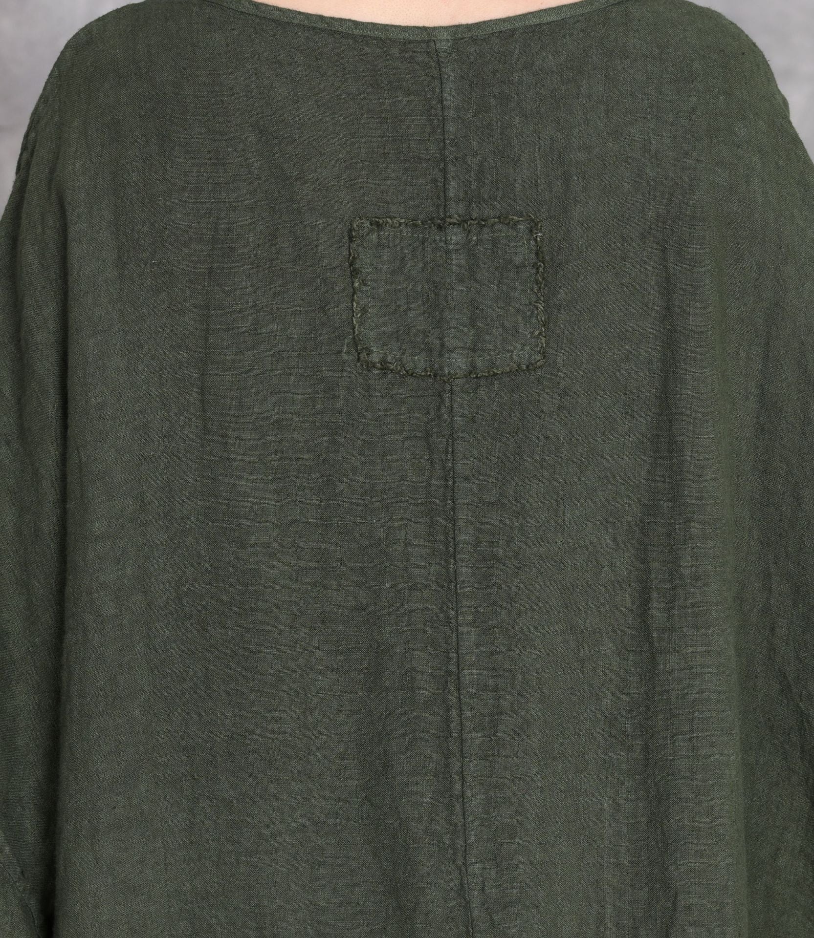 Plus size linen maxi dress loose long sleeve with pockets