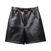 Women’s Crocodile Embossed Genuine Leather Bermuda Shorts