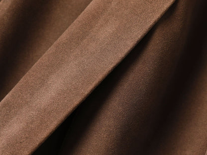 Genuine Leather Suede Jacket Oversized Suit Coat for Women
