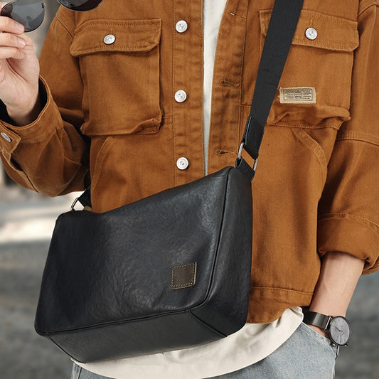Genuine Leather Men’s Messenger Crossbody Bag