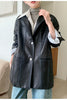 Women Oversized Genuine Leather Jacket Moto Blazer