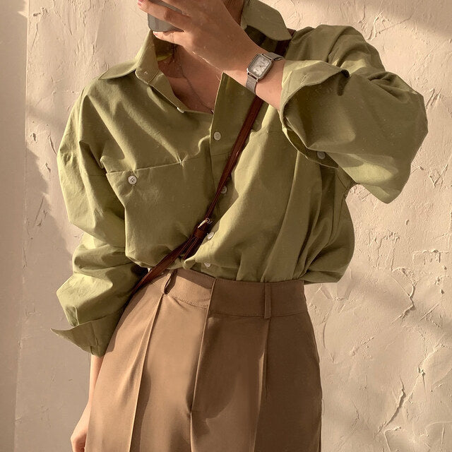 Oversized Ladies Shirt With Extra Long Back