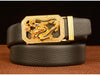 Men’s Cowhide Leather Belt with Rhinestone Dragon Buckle