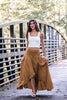 high waisted maxi flared skirt
