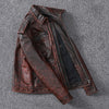 Men’s Distressed Oil Wax Leather Jacket Slim Fit