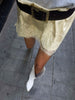 Satin Lace Splicing High Waist Mini Skirt for Women
