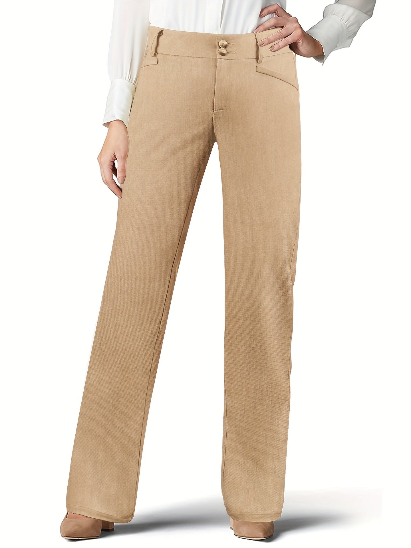 Women’s High Waist Straight Baguette Pants Tapered Long Trousers