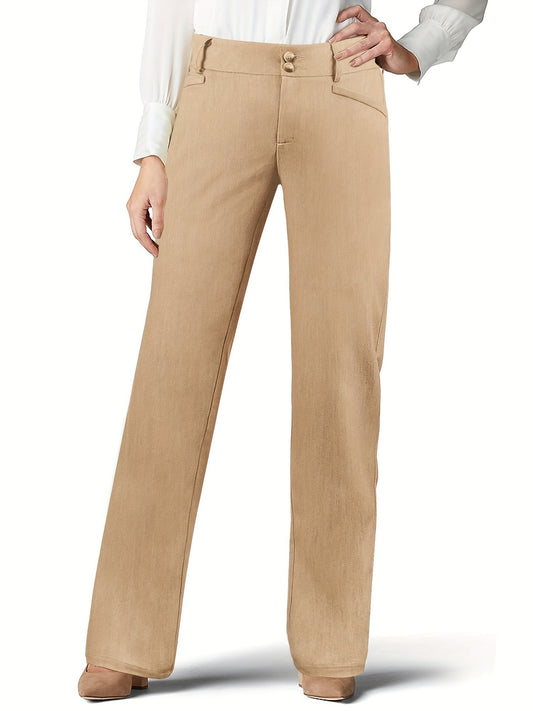 Women’s High Waist Straight Baguette Pants Tapered Long Trousers