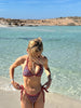 Printed Two Piece Bikini Set with Tie Side Bottoms