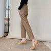 Women’s Genuine Leather Pants High Waist Wide-Leg Trousers