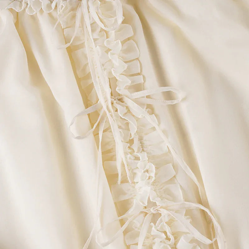 Bohemian off shoulder ruffled chiffon mini