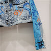 Women’s Cropped Graffiti Denim Jacket