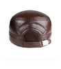 Genuine leather cap for men's with big brim
