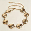 Women’s Gold Hammered Disc Waist Chain with Textured Medallions