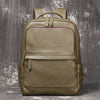 Genuine Leather Backpack Army Green 15 Inch Laptop