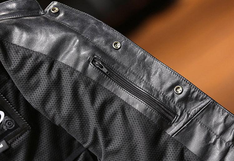 Genuine Leather Men Vest for Bikers Motorcycle Riding Vest
