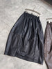 Women’s Leather Maxi Skirt Drawstring Long Skirt