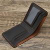 Men’s Genuine Cowhide Leather Bifold Wallet with ID Window