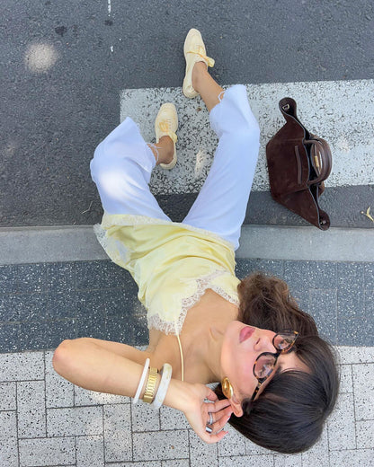 Women Satin Lace Slip Dress – Imitation Silk Lace Slit Inner Dress